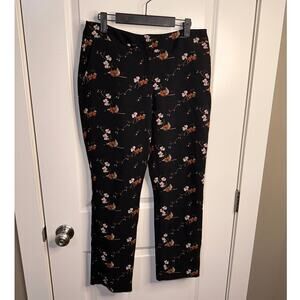 Cynthia Rowley Black Plant Print Dress Pants Size 6